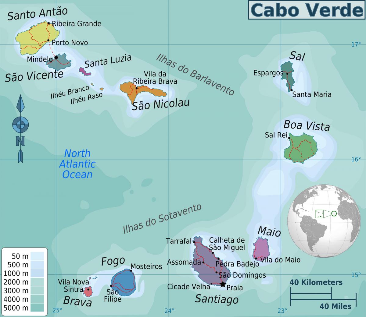 Cabo Verde en mapa