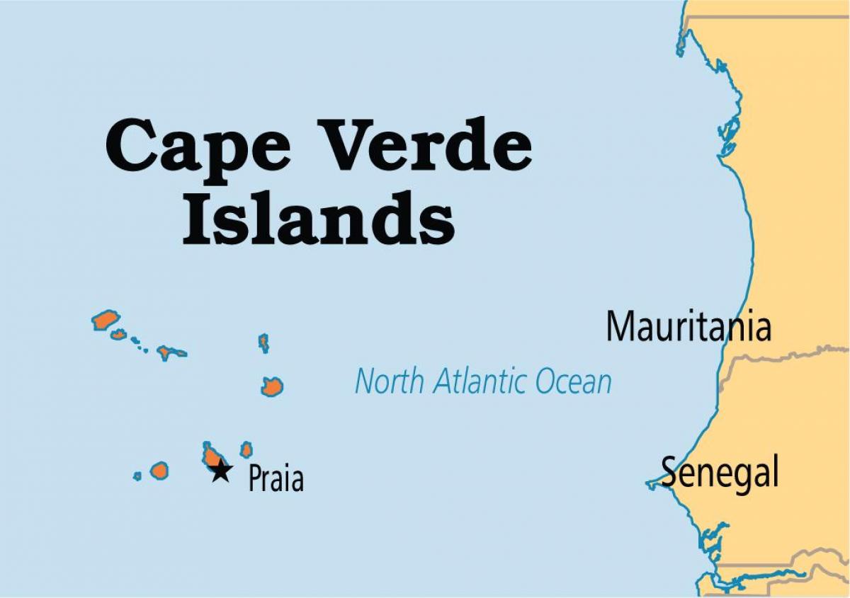 mapa de mapa mostrando illas de Cabo Verde