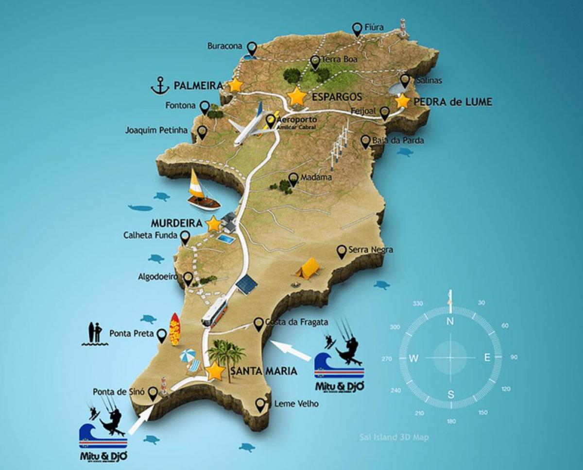 mapa de santa maría Cabo Verde
