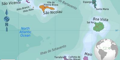 Mapa mostrando Cabo Verde