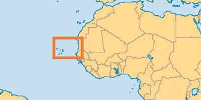 Amosar Cabo Verde no mapa do mundo